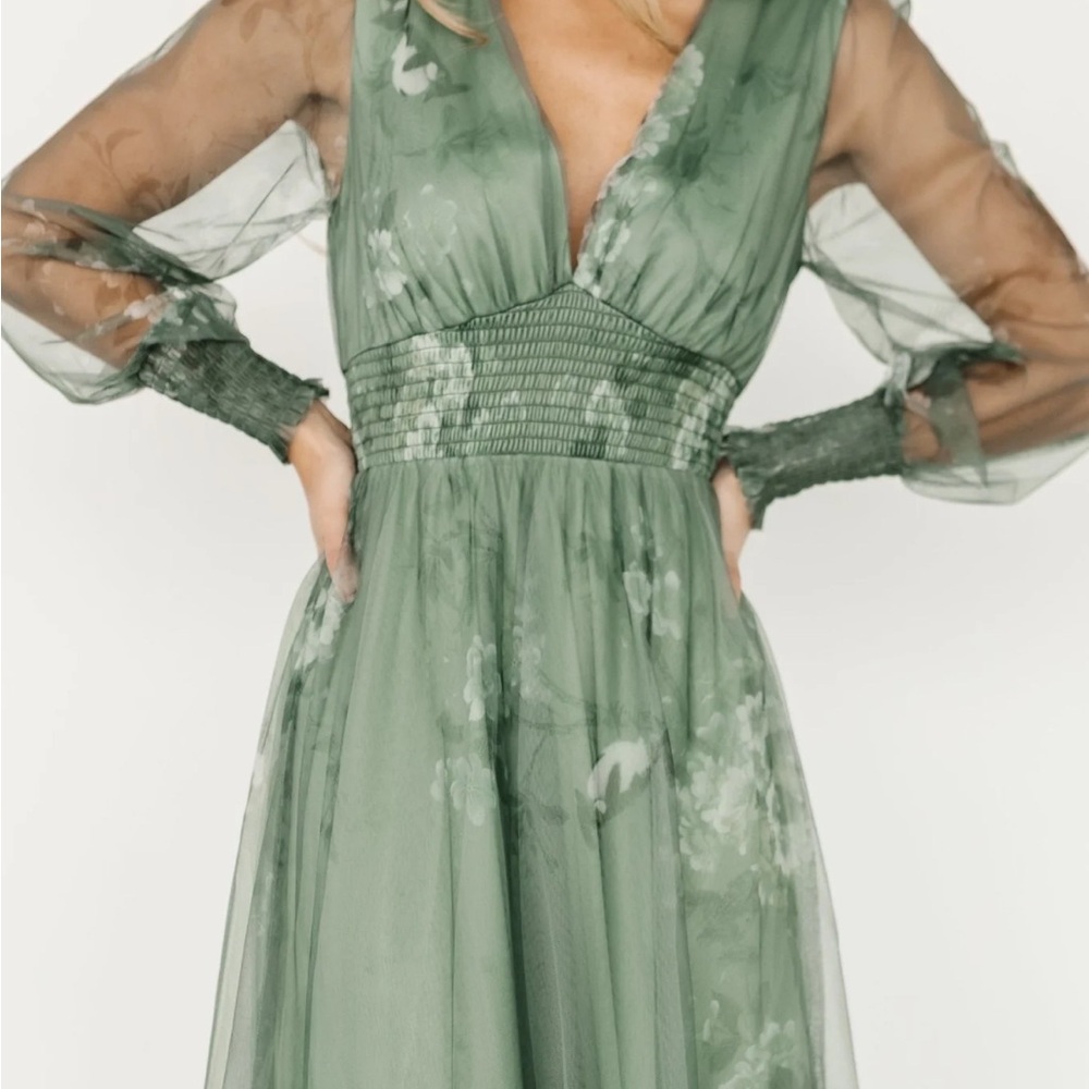 Baltic Born Sage Green Floral Long Sleeve Dress - Picture 2 of 11